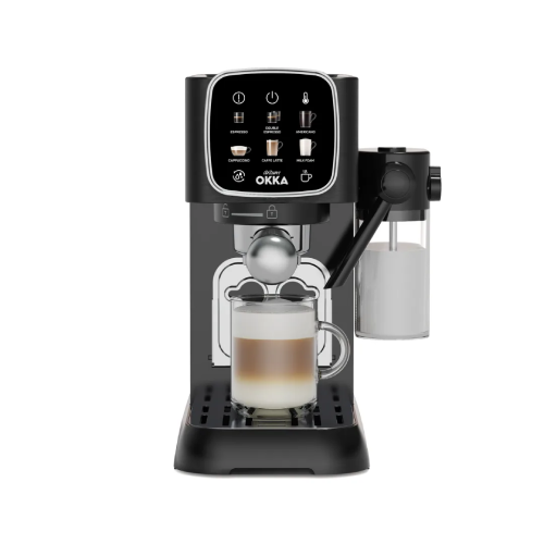 Arzum OKKA Solo M Semi-Automatic Espresso Machine - Black and Silver Model OK0032-0500