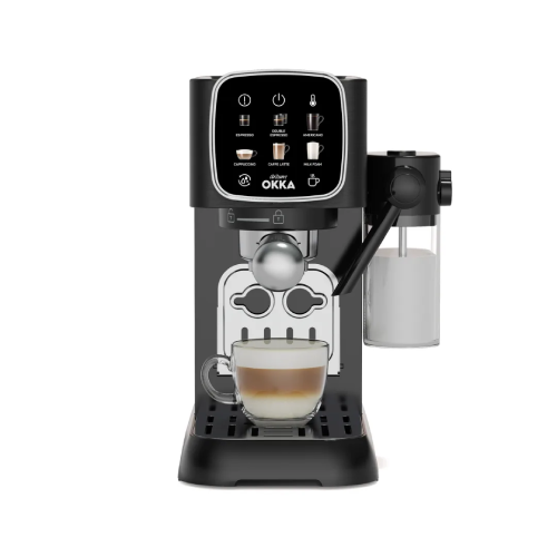 Arzum OKKA Solo M Semi-Automatic Espresso Machine - Black and Silver Model OK0032-0500