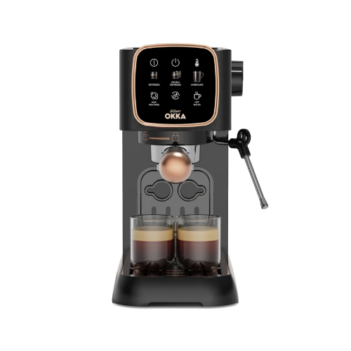 Arzum OKKA Solo Semi-Automatic Espresso Machine - Black and Copper - Model OK0034-0400