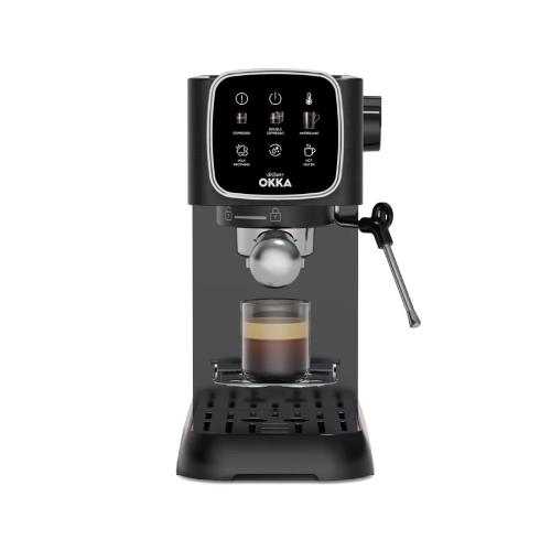 Arzum OKKA Solo Semi-Automatic Espresso Machine - Black and Copper - Model OK0034-0500