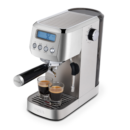 Professional Mocha Plus Espresso Coffee Machine – 20 Bar Pressure – Prepares All Coffee Types with Steam Wand and LCD Display