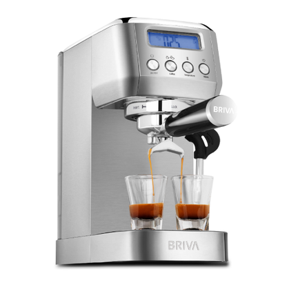 Professional Mocha Plus Espresso Coffee Machine – 20 Bar Pressure – Prepares All Coffee Types with Steam Wand and LCD Display