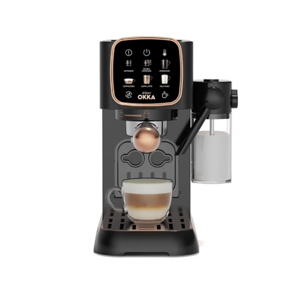 Arzum OKKA Solo M Semi-Automatic Espresso Machine - Black and Copper Model OK0032-0400