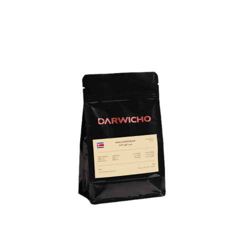 قهوة درويتشو كوستاريكا أرابيكا – حبوب كاملة 250 جم – تحميص متوسط بنكهات الحمضيات والعسل والسكر البني